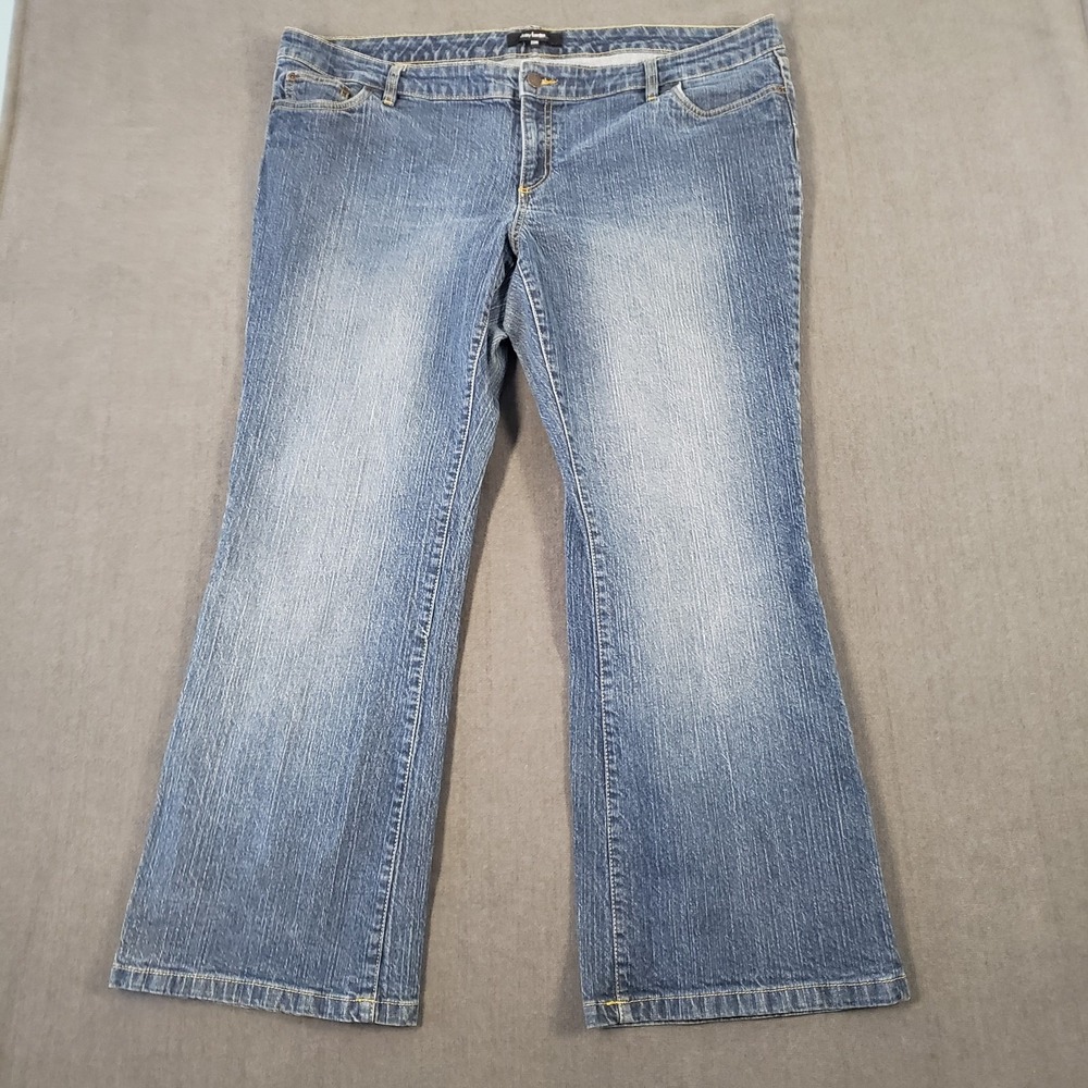 Daisy Fuentes Jeans Womens‎ 20W Mid Rise Flare Dark Wash